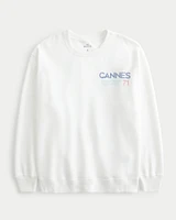 Oversized Cannes Racing Graphic Crew Sweatshirt