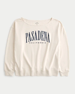 Oversized Off-the-Shoulder Pasadena Graphic Sweatshirt