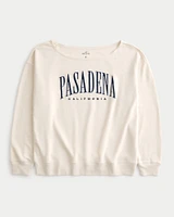 Oversized Off-the-Shoulder Pasadena Graphic Sweatshirt