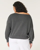 Easy Off-the-Shoulder Terry Sweatshirt