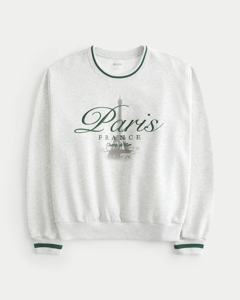 Easy Paris France Graphic Crew Sweatshirt