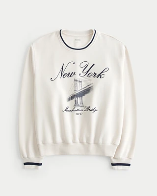 Easy New York Graphic Crew Sweatshirt