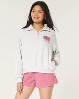 Easy Half-Zip USA Graphic Sweatshirt