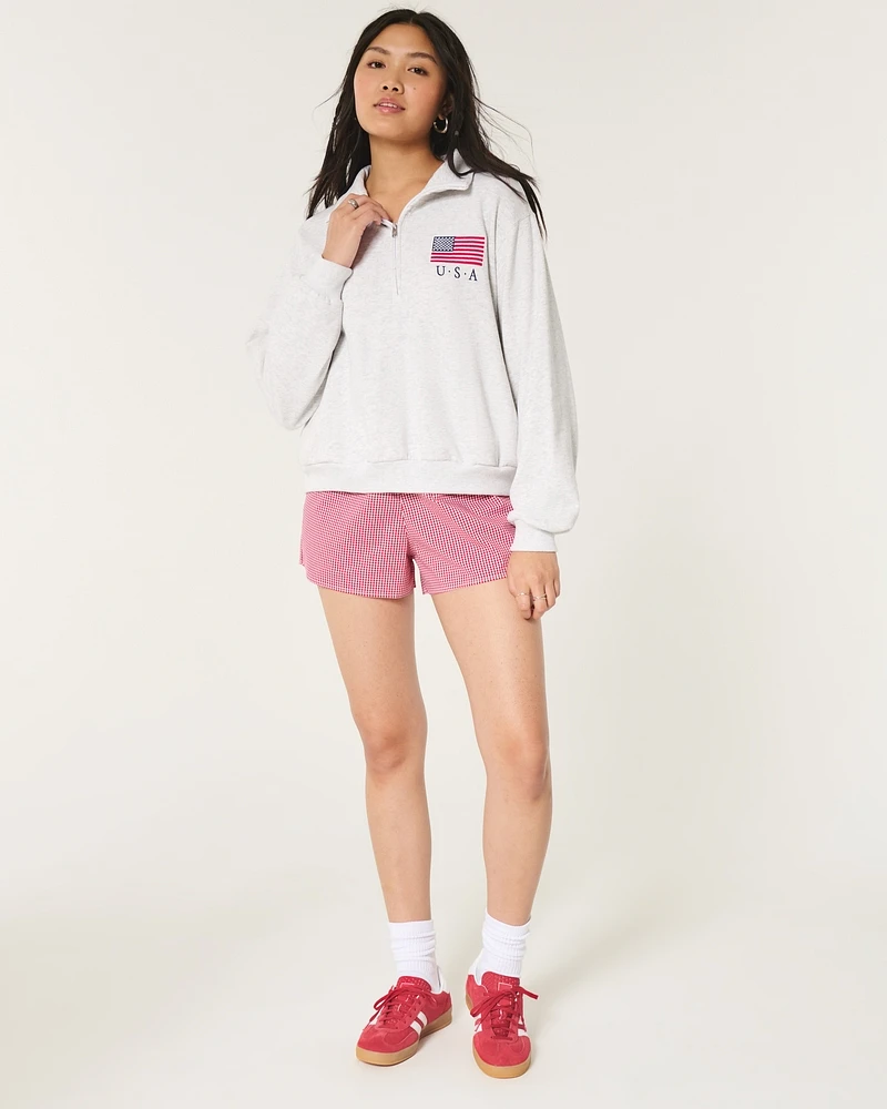 Easy Half-Zip USA Graphic Sweatshirt