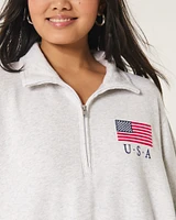 Easy Half-Zip USA Graphic Sweatshirt