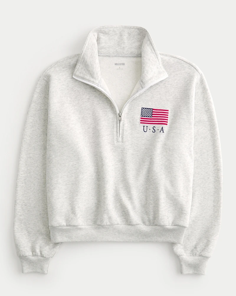 Easy Half-Zip USA Graphic Sweatshirt