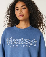 Easy Montauk New York Graphic Crew Sweatshirt