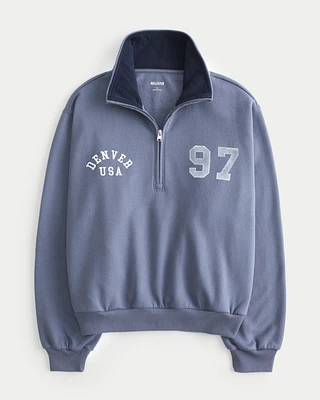 Easy Denver Graphic Half-Zip Sweatshirt