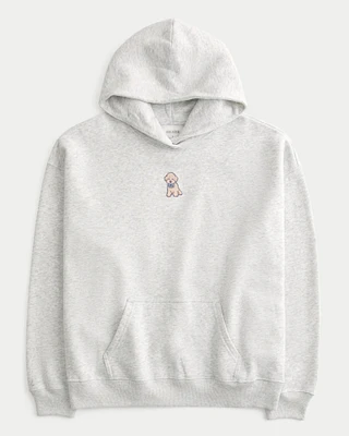 Oversized Puppy Graphic Hoodie