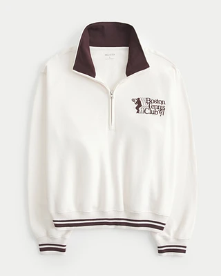 Easy Boston Tennis Club Graphic Half-Zip Sweatshirt