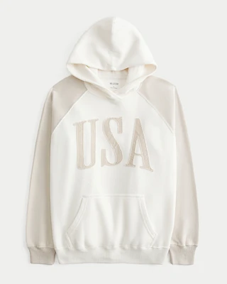 Oversized USA Graphic Hoodie