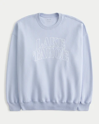 Oversized Lake Tahoe Graphic Crew Sweatshirt