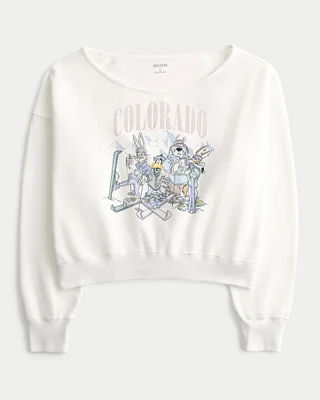 Oversized Looney Tunes Colorado Graphic Sweatshirt