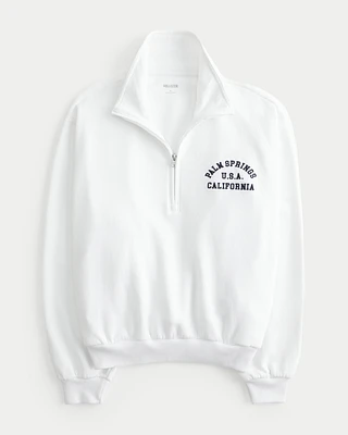 Easy Palm Springs California Half-Zip Sweatshirt