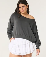 Easy Off-the-Shoulder Terry Sweatshirt