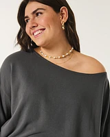 Easy Off-the-Shoulder Terry Sweatshirt