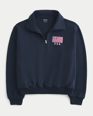 Easy USA Graphic Half-Zip Sweatshirt