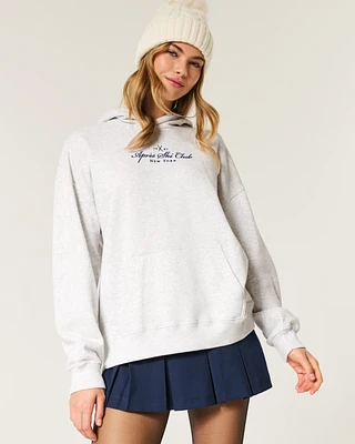 Hollister Feel Good Fleece Ski New York Graphic Oversized Hoodie