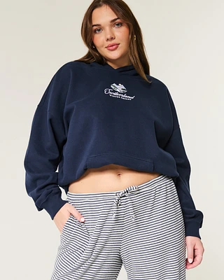 Hollister Feel Good Fleece Switzerland Graphic Oversized Hoodie