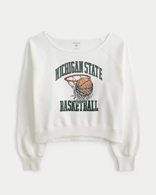 Easy Off-the-Shoulder Michigan State Graphic Sweatshirt