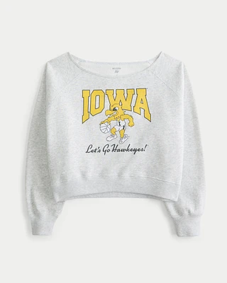 Easy Off-the-Shoulder Iowa Hawkeyes Graphic Sweatshirt
