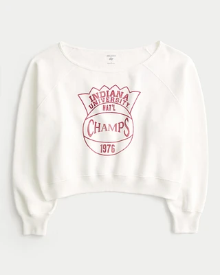 Easy Off-the-Shoulder Indiana University Graphic Sweatshirt