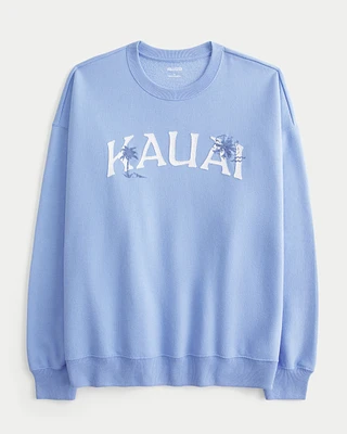 Oversized Kauai Graphic Crew Sweatshirt