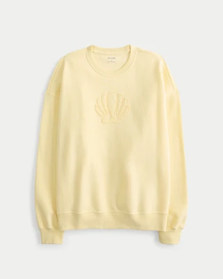 Oversized Shell Graphic Crew Sweatshirt