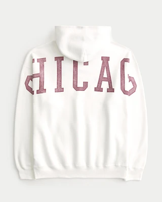 Oversized Chicago Graphic Hoodie