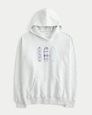 Oversized Surfboard Graphic Hoodie