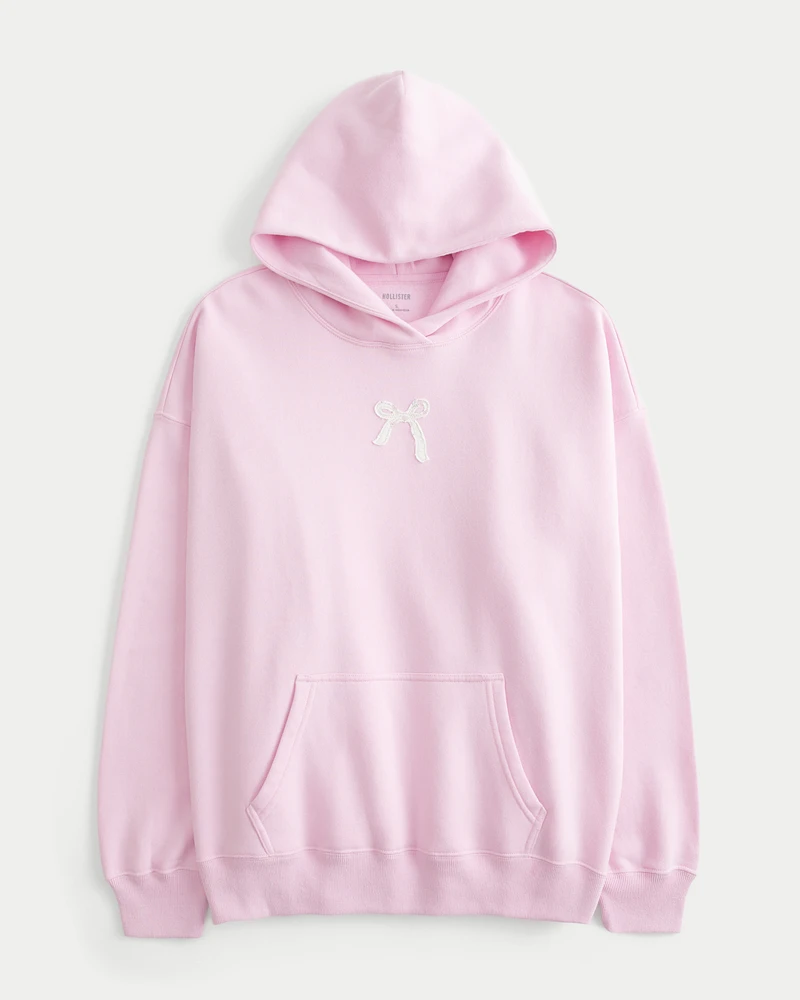 Oversized Bow Graphic Hoodie