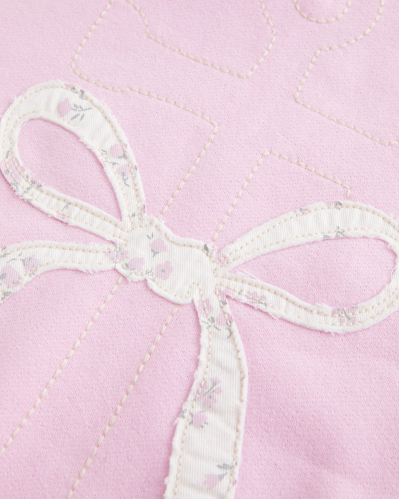 Oversized Bow Graphic Hoodie