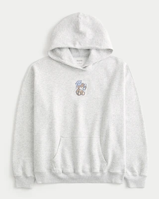 Oversized Grad Bear Graphic Hoodie