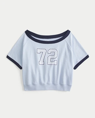 Easy Short-Sleeve Terry Fleece Graphic Sweatshirt