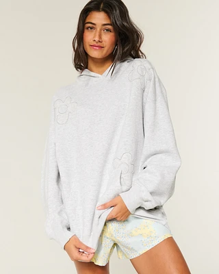 Oversized Floral Graphic Hoodie