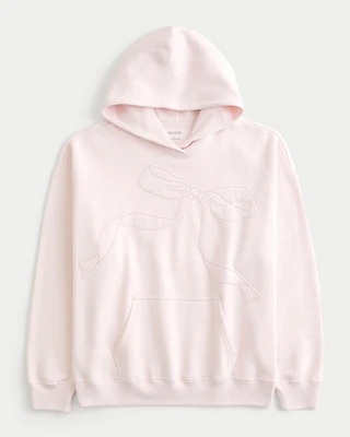 Oversized Bow Graphic Hoodie