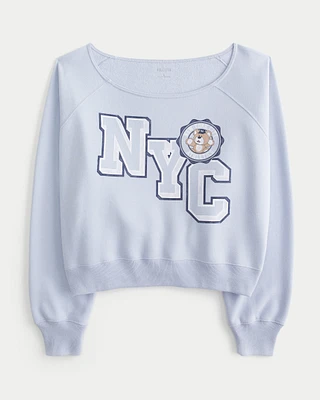 Easy Off-the-Shoulder NYC Graphic Sweatshirt