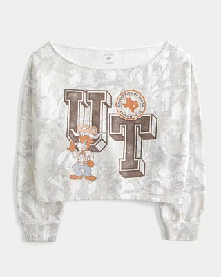 Easy Off-the-Shoulder University of Texas Graphic Sweatshirt