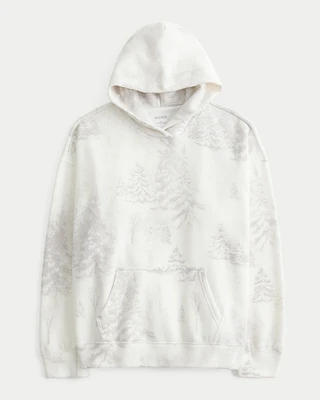 Oversized Scenic Print Hoodie