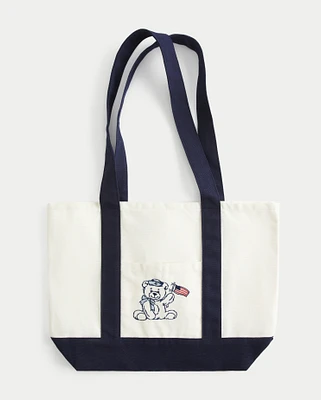 Teddy Bear Graphic Canvas Beach Bag
