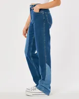 Ultra High-Rise Blue Rinse Wavy Pattern Dad Jeans