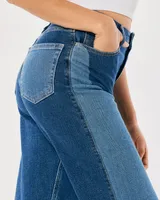 Ultra High-Rise Blue Rinse Wavy Pattern Dad Jeans