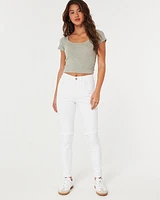 High-Rise White Super Skinny Jeans