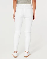 High-Rise White Super Skinny Jeans