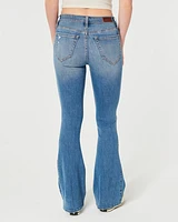 High-Rise Ripped Medium Wash Flare Jeans