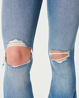 High-Rise Ripped Medium Wash Flare Jeans