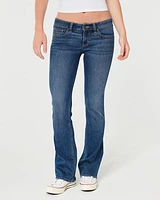 Low-Rise Dark Wash Boot Jeans