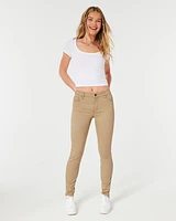 High-Rise Khaki Super Skinny Pants