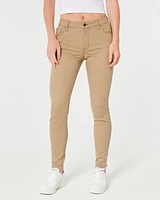 High-Rise Khaki Super Skinny Pants