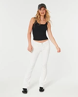 Low-Rise White Boot Jeans